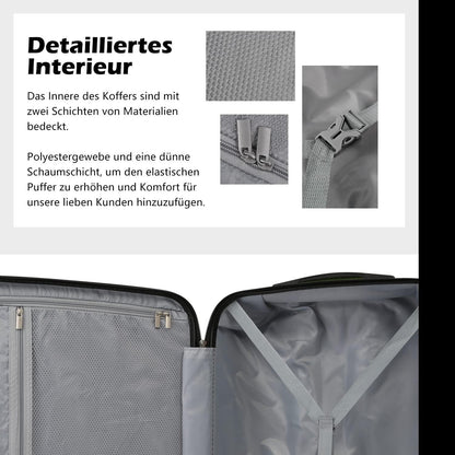 Hartschalen-Koffer Trolley Rollkoffer mit TSA-Schloss 4 Rollen Grün