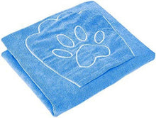 Hundehandtuch Saugfähig Mikrofaser Taschen Weich Hunde Bademantel Blau