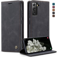 Samsung Galaxy S22 5G Hülle: Premium Leder Klapp Case Schwarz