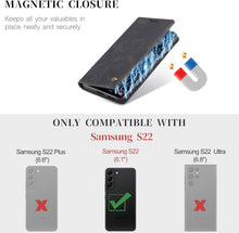 Caseme Samsung Galaxy S22 5G Hülle Schwarz Leder Klappbar