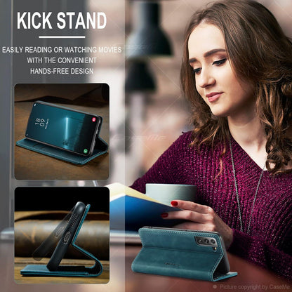 Samsung Galaxy S22 5G Hülle Premium Leder Klappbar Flip Case Magnet