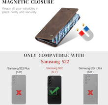 CaseMe Samsung Galaxy S22 5G Hülle Premium Leder Flip Case
