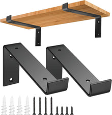 2er Pack Schwimmende Wandregal Halterung Metall 18cm Schwarz