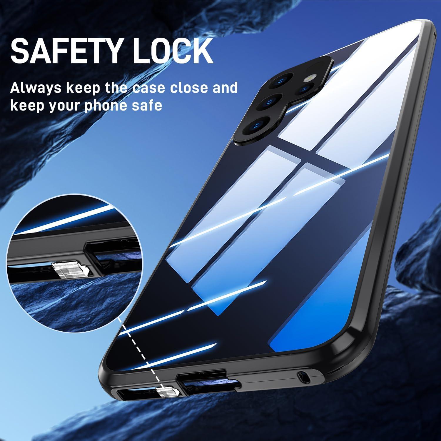 Samsung Galaxy S22 Ultra 5G Hülle Magnetische Adsorption 360 Grad Schutz Schwarz