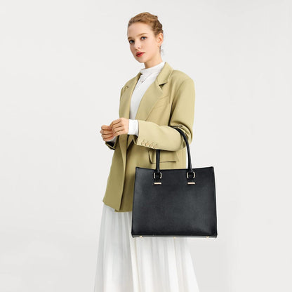 Große Damen Handtasche Schultertasche Kunstleder Grau