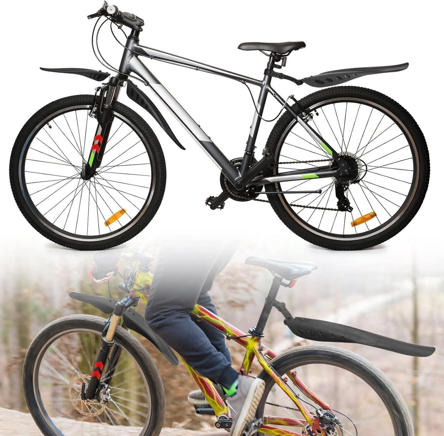 Hejo Fahrrad Schutzblech Set mit Reflektoren, Einstellbar, 24-29 Zoll, Schwarz