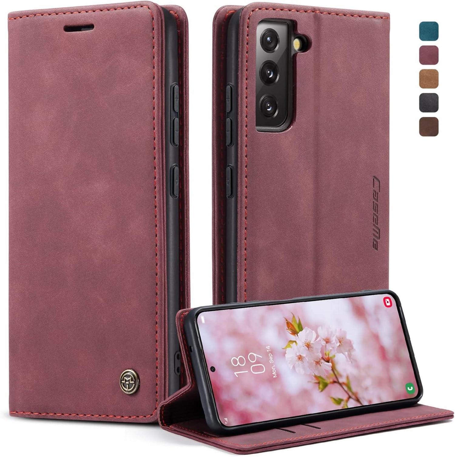 Handyhülle Samsung Galaxy S22 5G Leder Klappbar Magnet Tasche