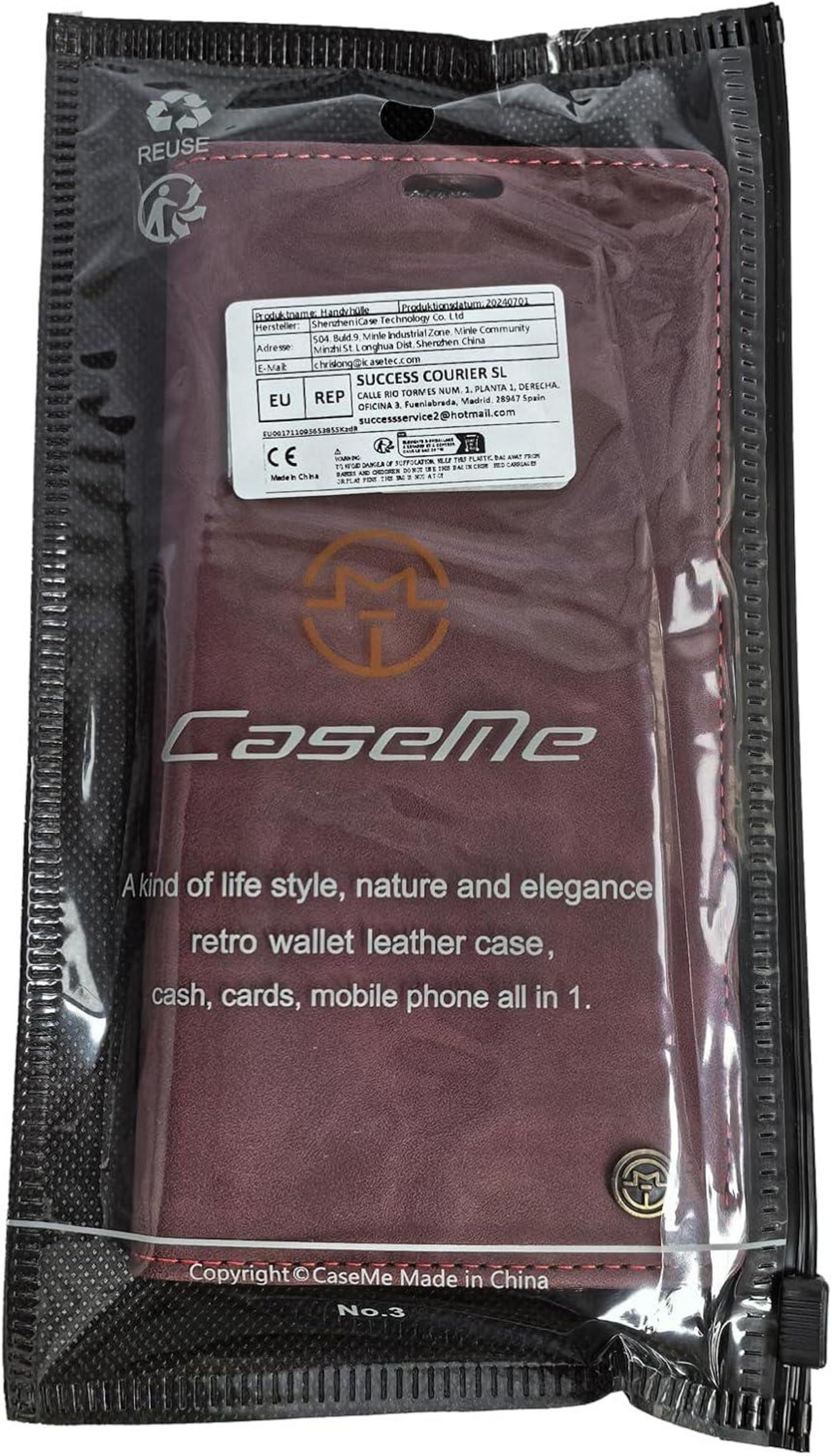 Samsung Galaxy S22 5G Hülle Klappbar Leder Flip Case Magnet Stand Weinrot