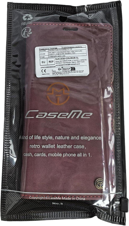 Samsung Galaxy S22 5G Hülle Klappbar Leder Flip Case Magnet Stand Weinrot
