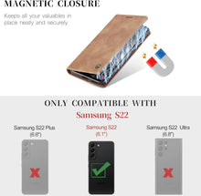 Samsung Galaxy S22 5G Hülle - Premium Leder Magnet Stand