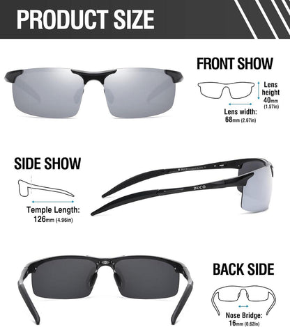 Herren Polarisierte Sportbrille Ultraleicht Al-Mg