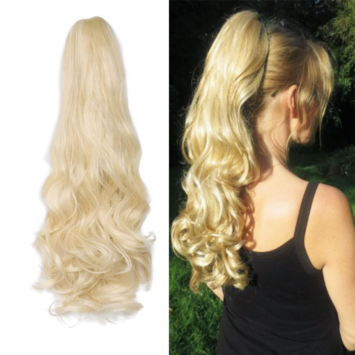 Welliges Zopfhaarteil Bleichblond – 45cm Kunsthaarverlängerung