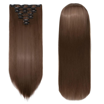 Clip-in Haarverlängerung Echthaar 60cm Goldbraun