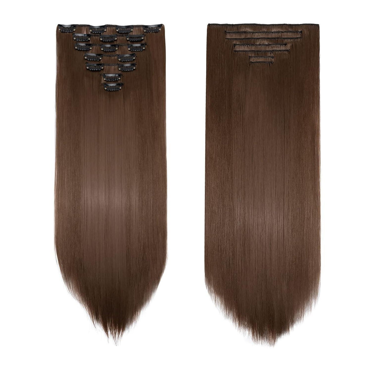 Clip-in Haarverlängerung Echthaar 60cm Goldbraun