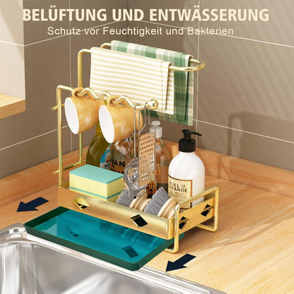 Hoypeyfiy Spülbecken Organizer mit Spültuchhalter und