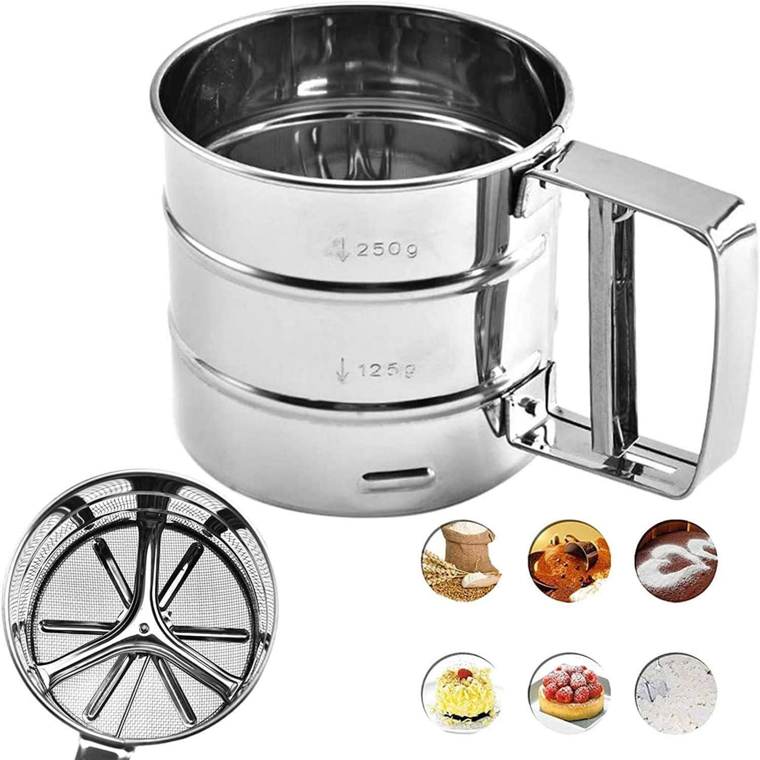 Mehlsieb Edelstahl Einhandsieb Küchensieb Fein Sieb - Einhandbetrieb