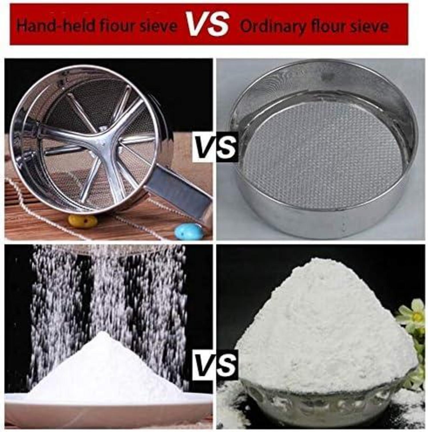 Mehlsieb Edelstahl Einhandsieb Fein Sieb Griff Zucker Zimt