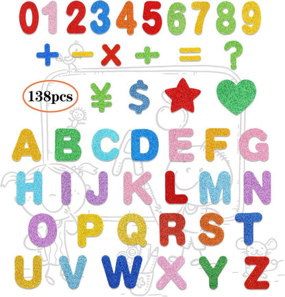 Moosgummi Buchstaben Selbstklebend Glitzer Zahlen Aufkleber
