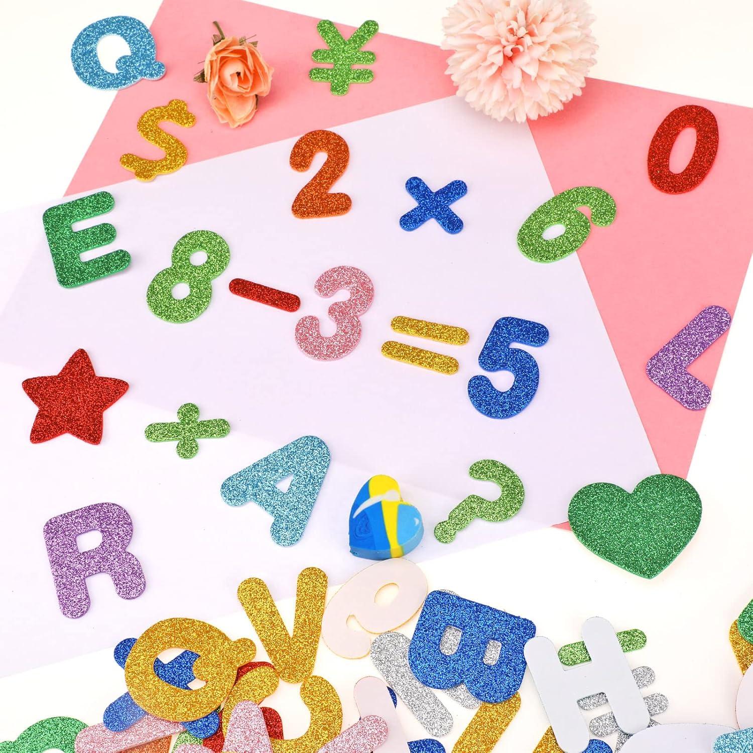 Moosgummi Buchstaben Selbstklebend Glitzer Zahlen Aufkleber 138