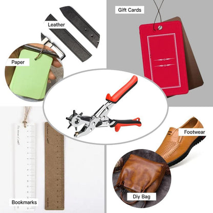 AIRAJ PRO Lochzange für Leder, 2-4.5mm 6 runde Hochleistungs-Revolver-Lochzange