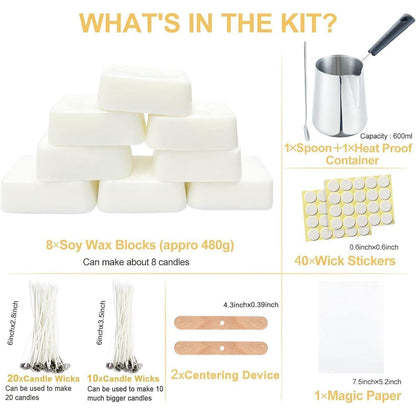 Kerzen Gießen Set DIY Kit 480g Sojawachs Anfänger Kinder