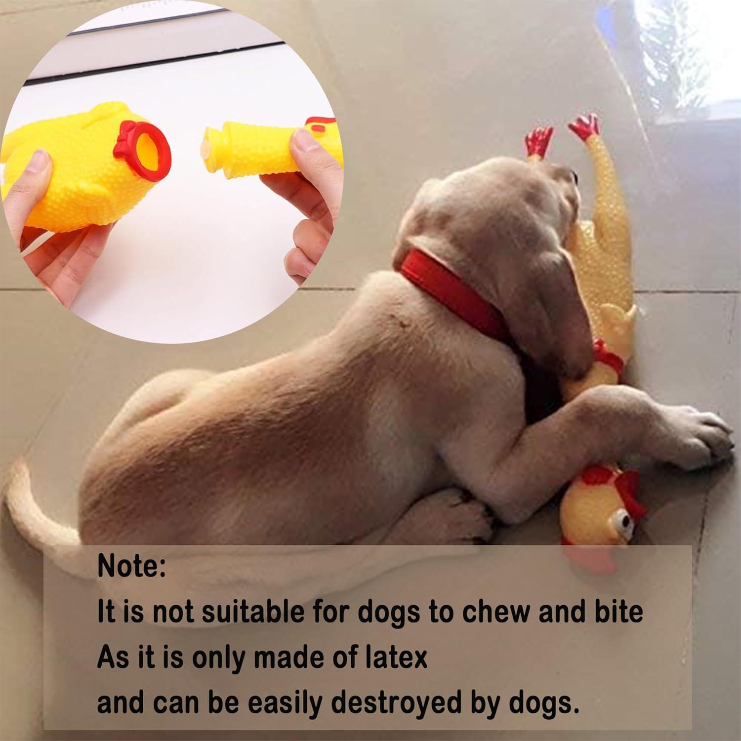 Gummi Schreiendes Hühner Hundespielzeug 2 Stück Gelb 17cm