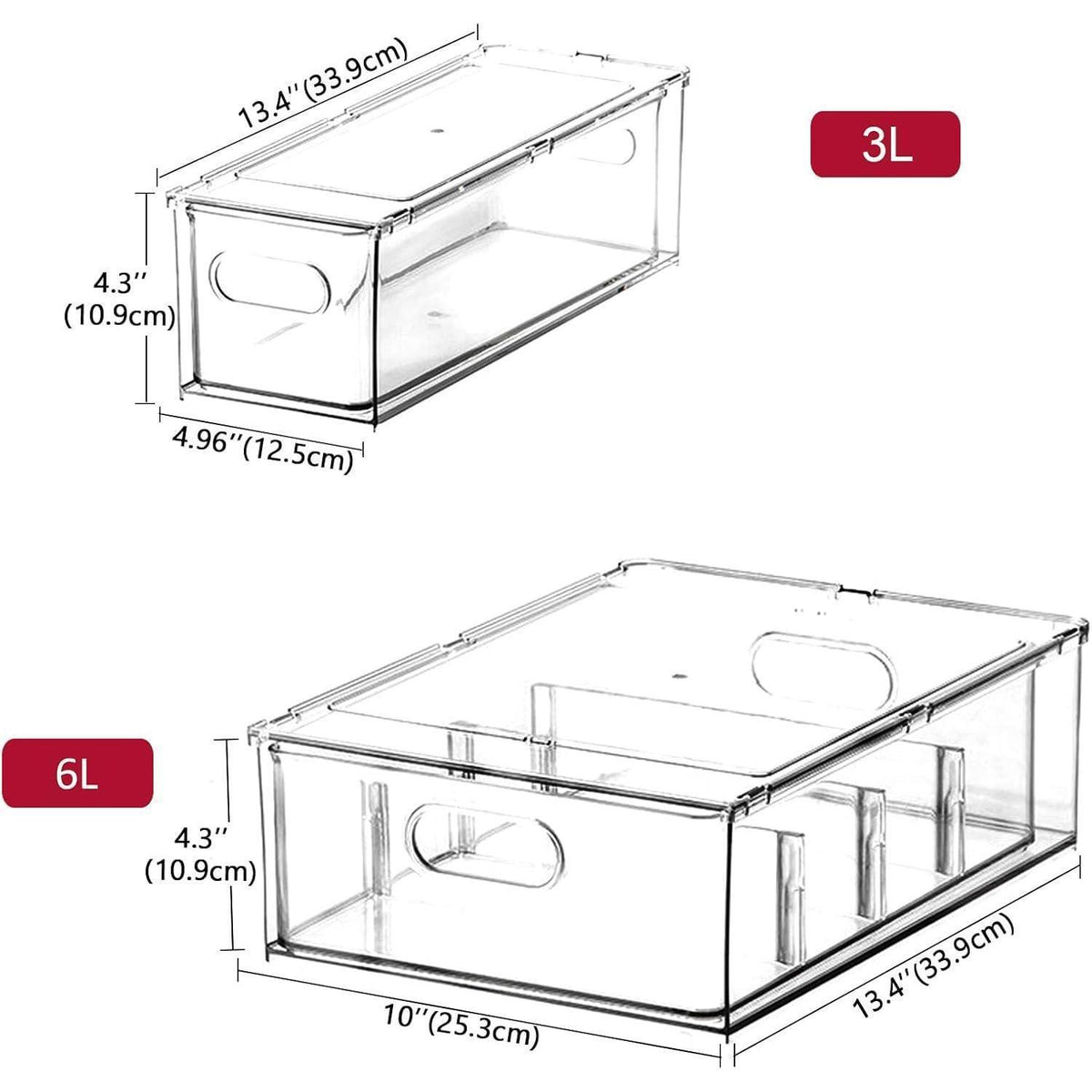 Kühlschrank Organizer Schublade Set mit Griff, Stapelbar