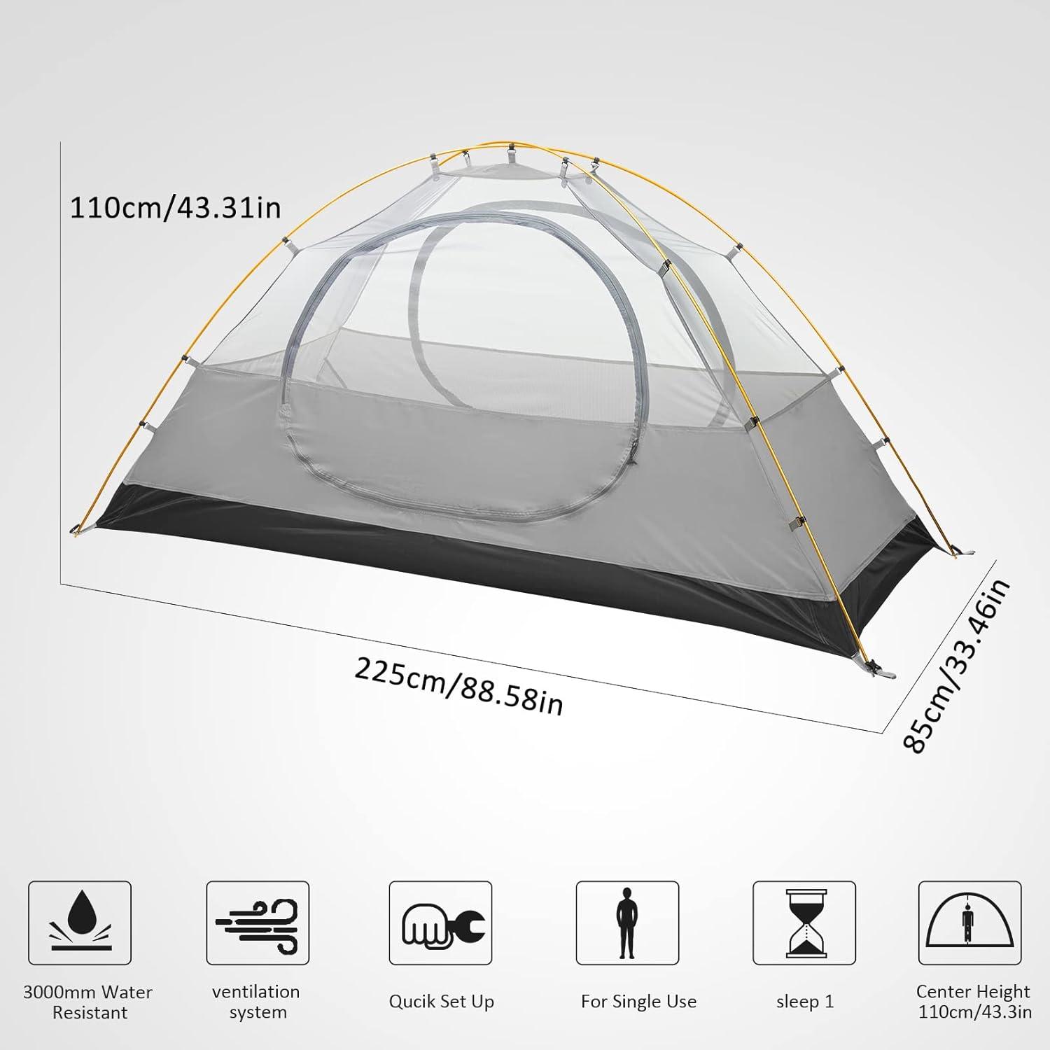 Ultraleichtes Campingzelt für 1-3 Personen, 3-4