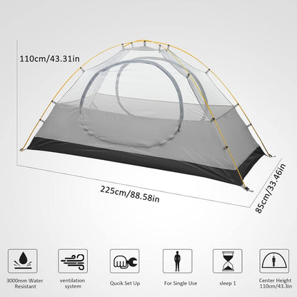 Ultraleichtes Campingzelt für 1-3 Personen, 3-4
