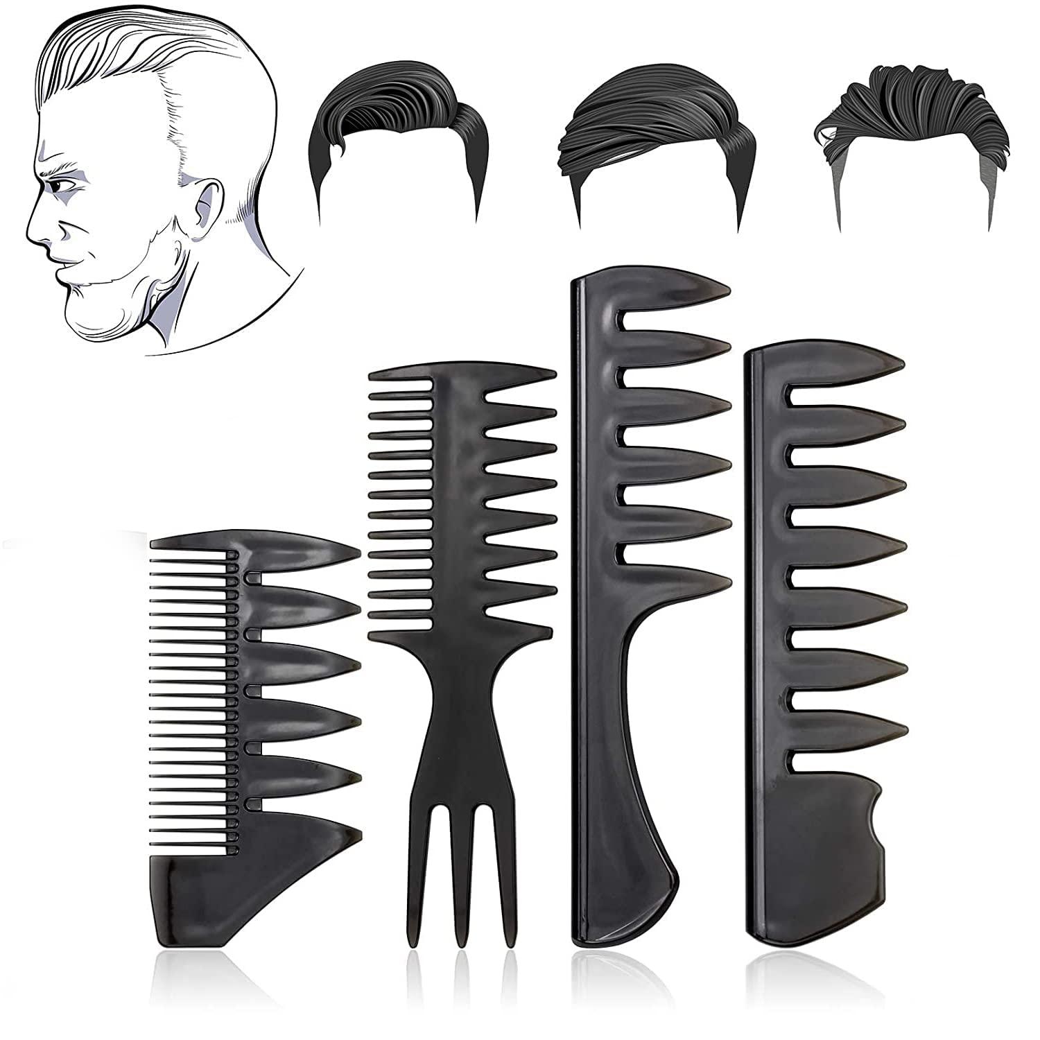 Professional Haar Styling Kamm Set 4-teilig für Männer - Carbon