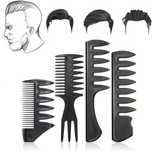 Professional Haar Styling Kamm Set 4-teilig für Männer - Carbon