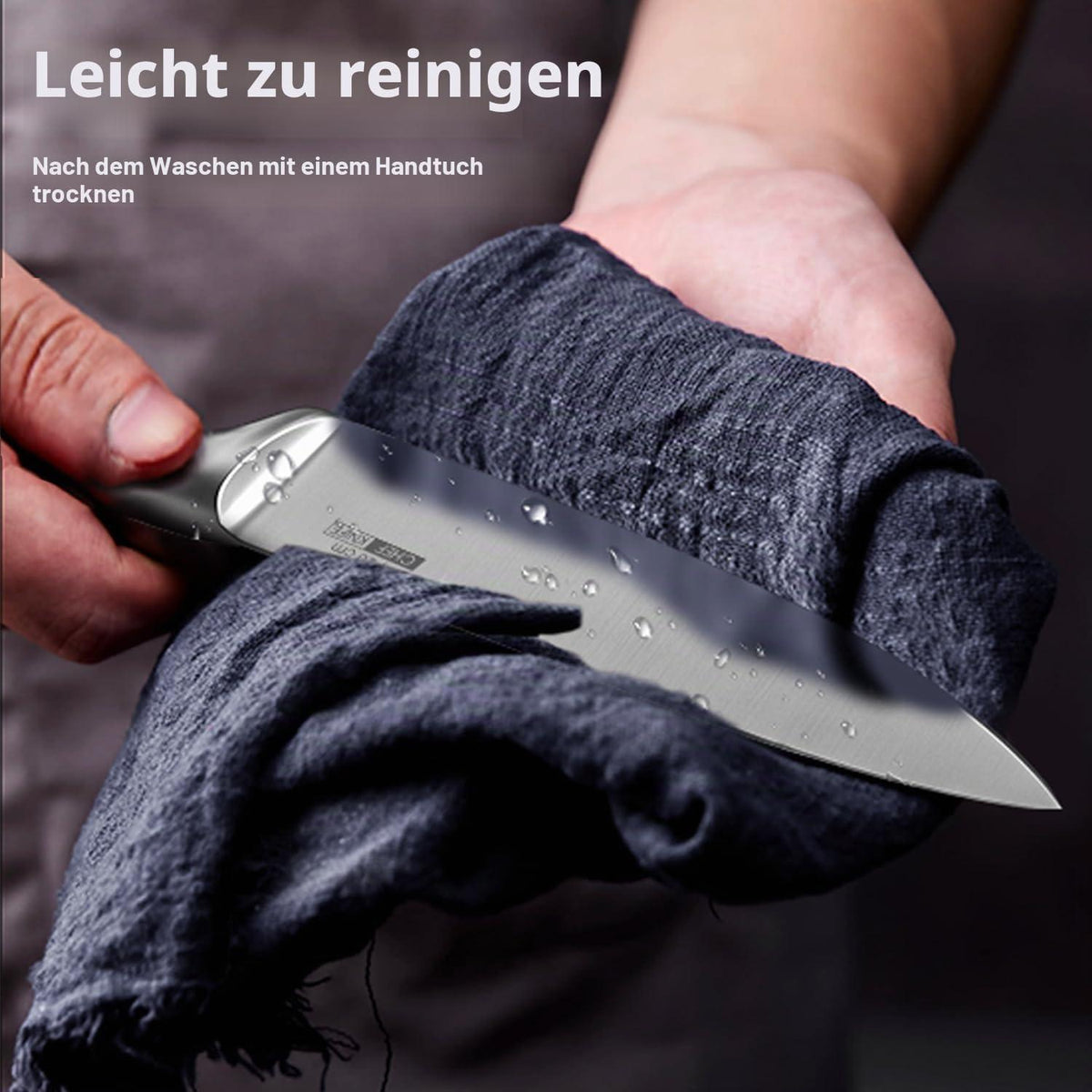5-tlg. Profi Küchenmesser Set Edelstahl, Scharf & Rutschfest