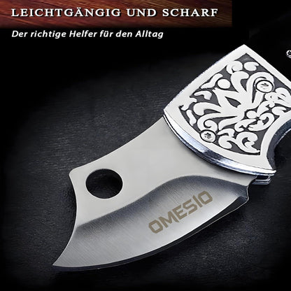 Klappmesser Mini Schwarz – Zweihandmesser mit Schlüsselanhänger