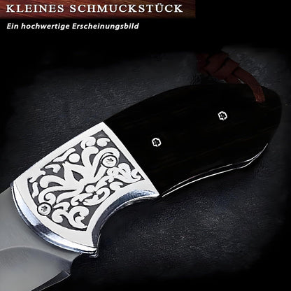 Klappmesser Mini Schwarz – Zweihandmesser mit Schlüsselanhänger
