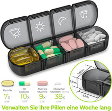 Tablettenbox 7 Tage 4 Fächer BPA-frei Medikamentenbox großes