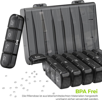 Tablettenbox 7 Tage 4 Fächer BPA-frei groß Vitamine Fischöl