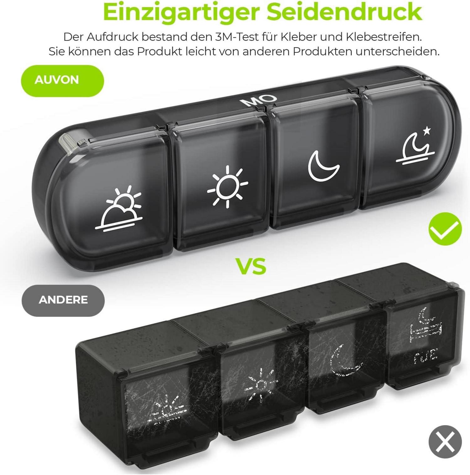 Tablettenbox 7 Tage 4 Fächer BPA-frei groß Vitamine Fischöl