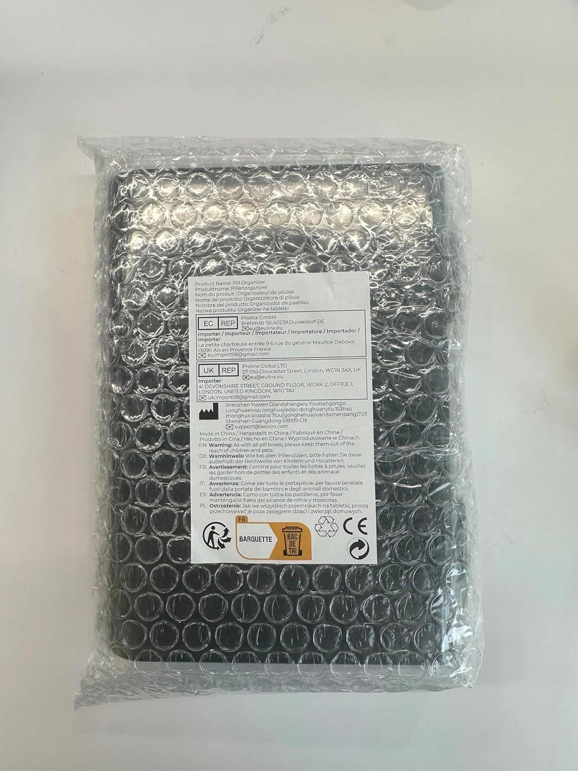 AUVON Tablettenbox 7 Tage 4 Fächer BPA-frei groß & einfach öffnen