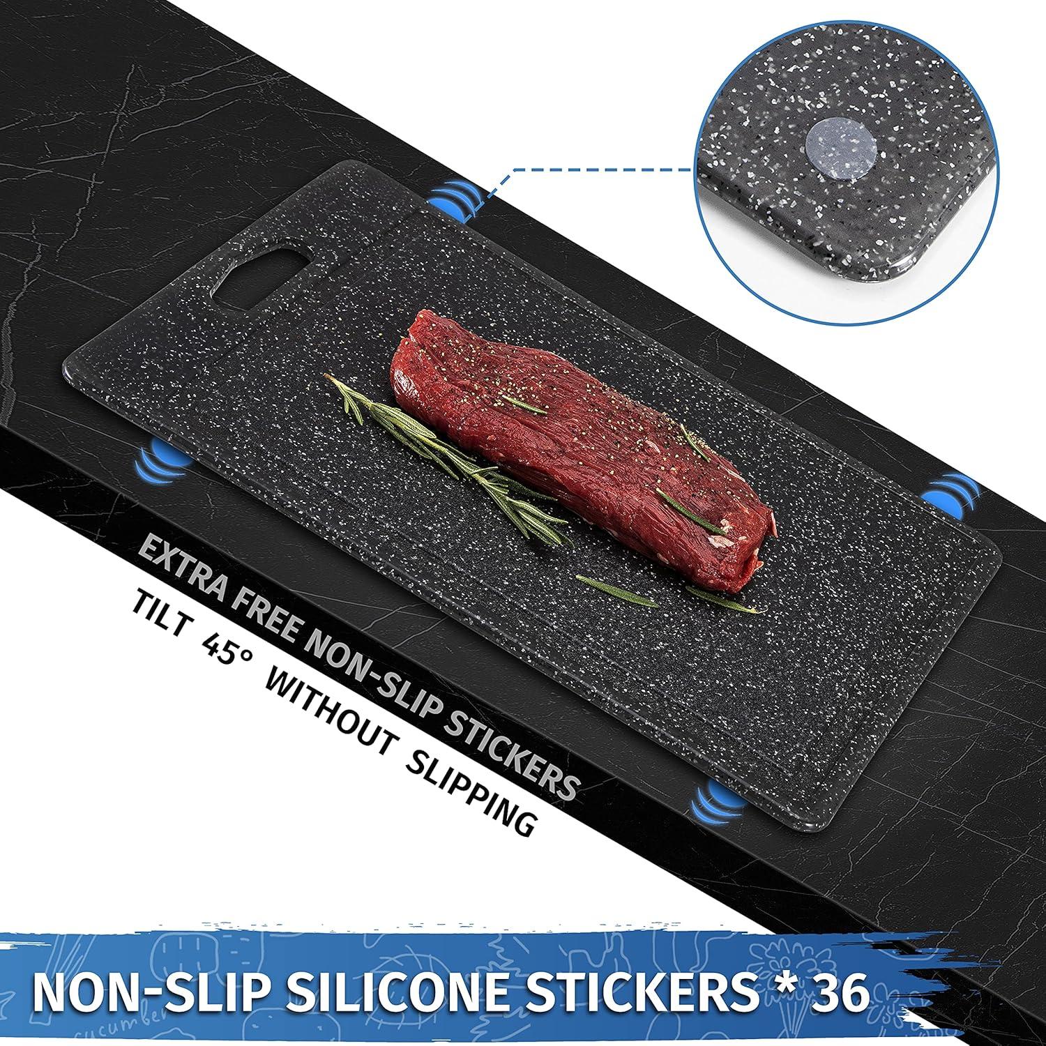 DIFULI Schneidebrett Set 3-teilig Granitoptik Rutschfeste