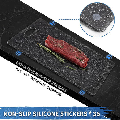 DIFULI Schneidebrett Set 3-teilig Granitoptik Rutschfeste