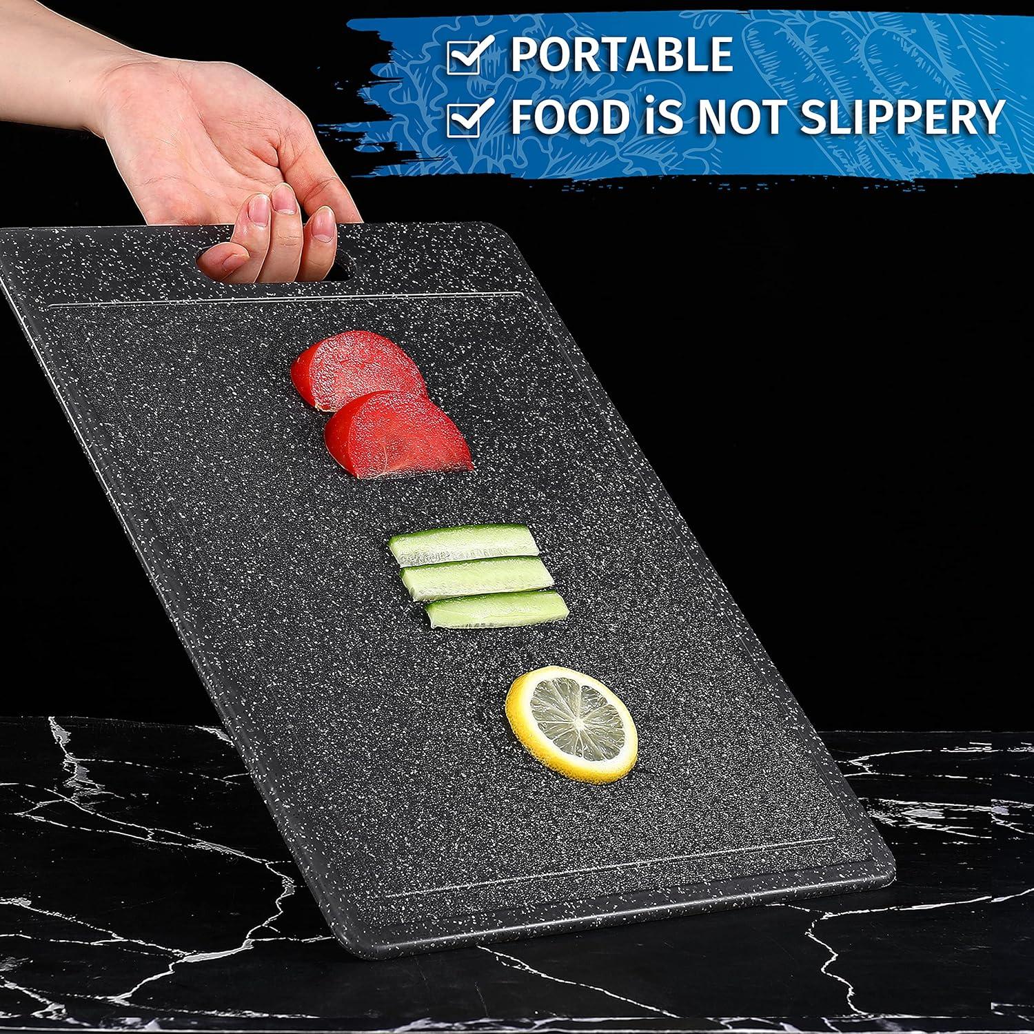 Schneidebrett Set 3-teilig Granitoptik mit Rutschfeste Aufkleber