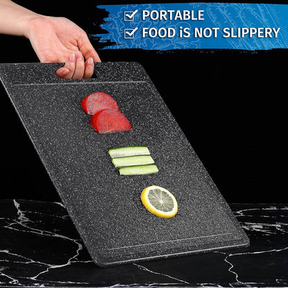 Schneidebrett Set 3-teilig Granitoptik mit Rutschfeste Aufkleber