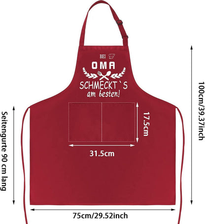 Lustige Oma Geschenk Schürze für Damen Küchenschürze Weihnachten Oma Geburtstag