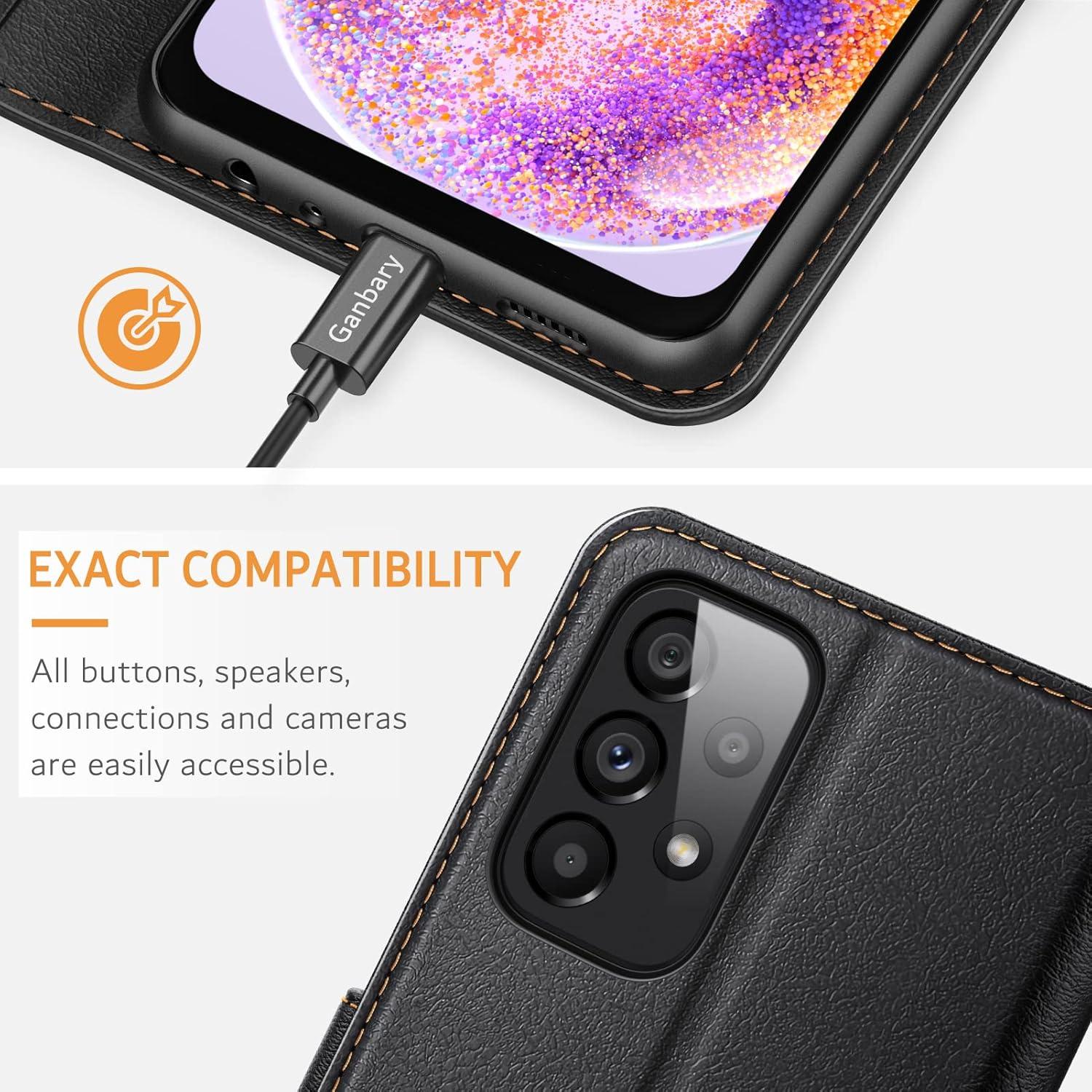 Samsung Galaxy A23 4G/5G Leder Handyhülle Schutzhülle Schwarz Standfunktion