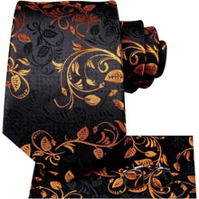 Krawatten Set Schwarz Gold Paisley Geschenke für Männer
