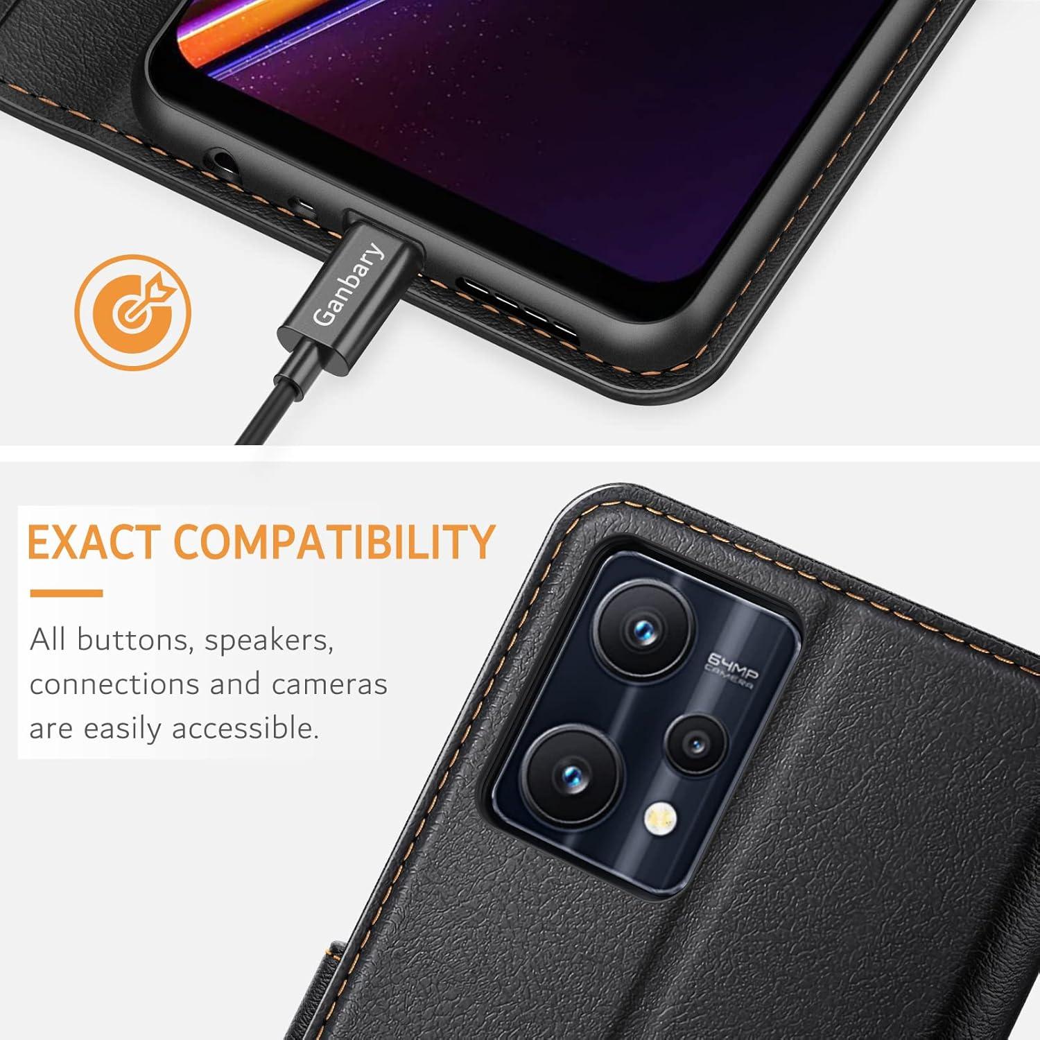 Leder Handyhülle Realme 9 Pro: Flipcase mit Kartenfächern & Standfunktion