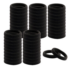 100er Set schwarze Baumwoll-Haargummis 4,5cm - Elastische Haargummis