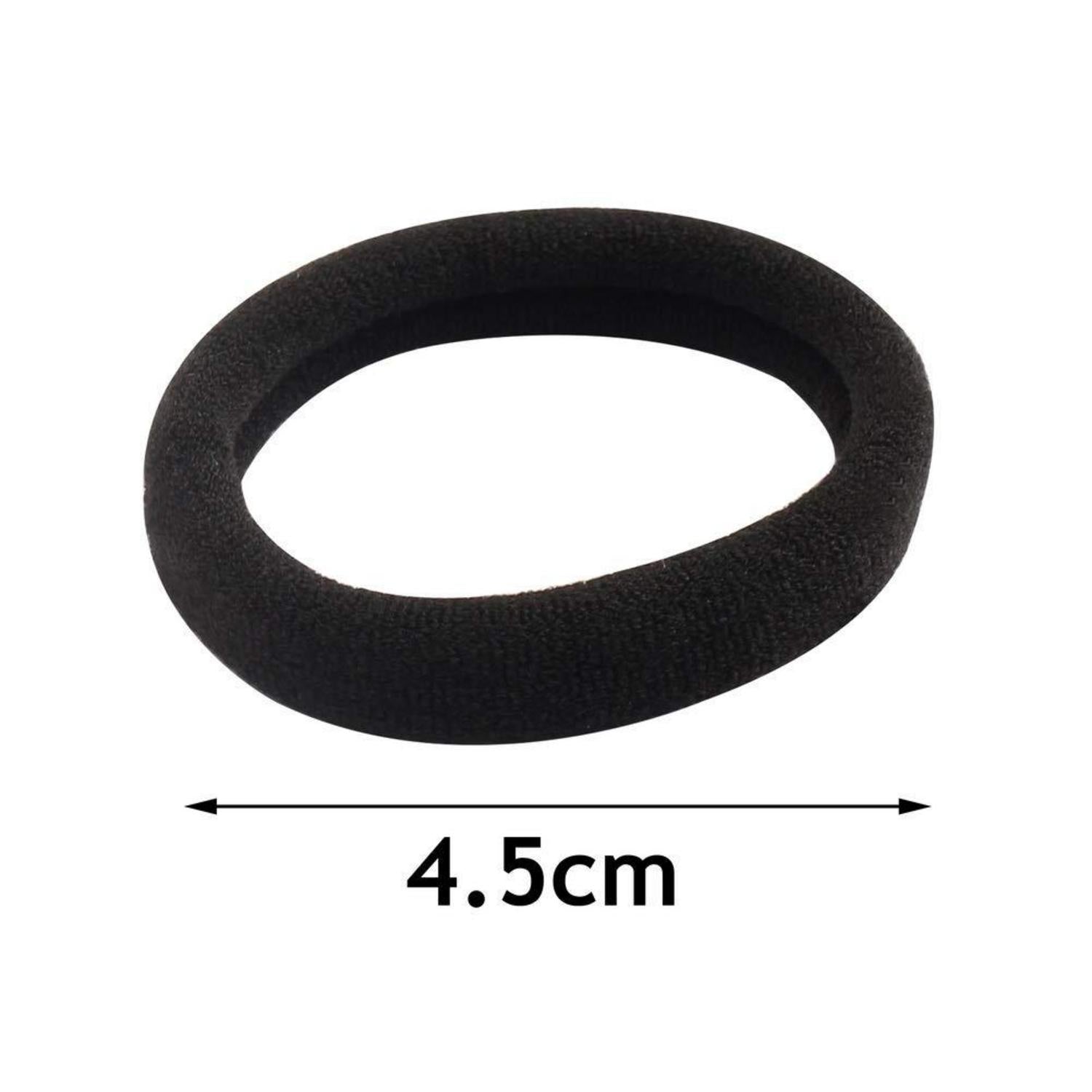 100er Pack Schwarze Baumwoll-Haargummis 4,5cm Elastisch für