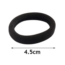 100er Pack Schwarze Baumwoll-Haargummis 4,5cm Elastisch für