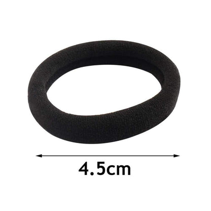 100er Pack Schwarze Baumwoll-Haargummis 4,5cm Elastisch für